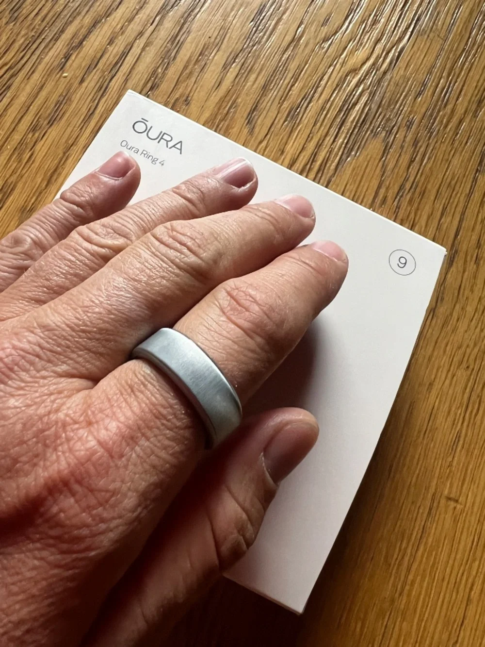 Oura ring #4 - Size 9 (Brushed Silver)